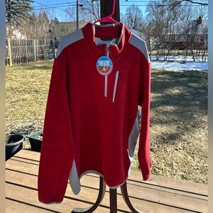 Columbia Red Quarter-Zip Fleece Pullover